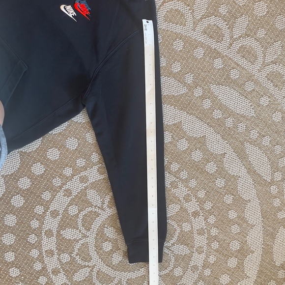 Nike Sportswear French Terry Hoodie Black Long Sleeve - Picture 13 of 13